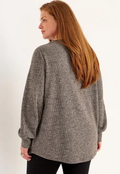 Cellbes of Sweden Mjuk trikåtröja med knappar Beata Nougatmelange New