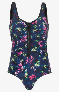 Cellbes of Sweden Mönstrad baddräkt med dragkedja Svart / Mönstrad Discount