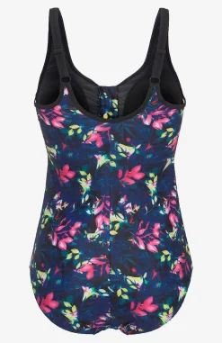 Cellbes of Sweden Mönstrad baddräkt med dragkedja Svart / Mönstrad Discount