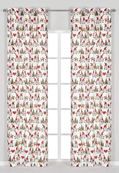 Redlunds Mönstrad julgardin 2-pack Vit / Mönstrad Clearance