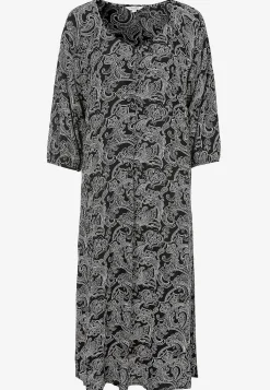 Cellbes of Sweden Mönstrad klänning med knappar Svart / Paisley Outlet