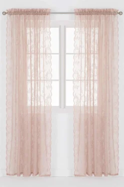 Cellbes of Sweden Mönstrad spetsgardin 2-pack Dimrosa New