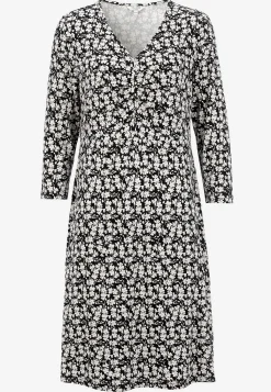 Cellbes of Sweden Mönstrad trikåklänning Svart / Mönstrad Outlet