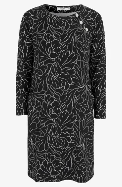 Cellbes of Sweden Mönstrad trikåklänning med fickor Svart / Beige / Mönstrad Online