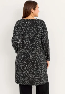 Cellbes of Sweden Mönstrad trikåklänning med fickor Svart / Beige / Mönstrad Online