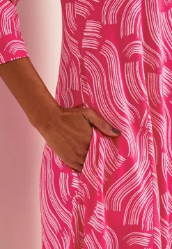 Cellbes of Sweden Mönstrad trikåklänning med fickor Svart / Mönstrad Sale