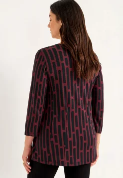 Cellbes of Sweden Mönstrad trikåtunika Vinröd / Mönstrad Discount