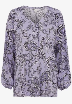 Cellbes of Sweden Mönstrad trikåtunika med dekorativt veck Lila / Paisley Hot