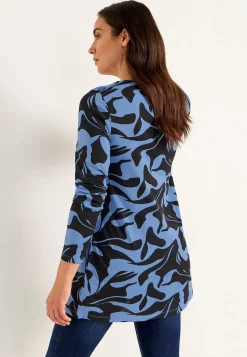Cellbes of Sweden Mönstrad trikåtunika med fickor Blå / Mönstrad Sale