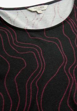 Cellbes of Sweden Mönstrad trikåtunika med fickor Svart/Vinröd/Mönstrad Clearance