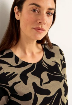 Cellbes of Sweden Mönstrad trikåtunika med fickor Beige / Svart / Mönstrad Outlet