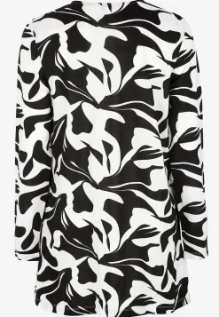 Cellbes of Sweden Mönstrad trikåtunika med fickor Svart / Vit / Mönstrad Clearance