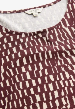 Cellbes of Sweden Mönstrad trikåtunika med fickor Vinröd/Beige/Mönstrad Discount