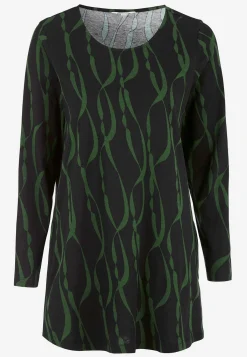 Cellbes of Sweden Mönstrad trikåtunika med fickor Svart / Grön / Mönstrad Best