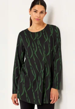 Cellbes of Sweden Mönstrad trikåtunika med fickor Svart / Grön / Mönstrad Best