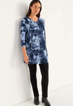 Cellbes of Sweden Mönstrad trikåtunika med fickor Blå / Mönstrad Hot