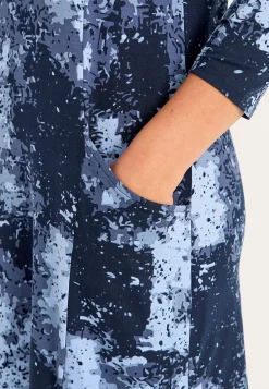 Cellbes of Sweden Mönstrad trikåtunika med fickor Blå / Mönstrad Hot