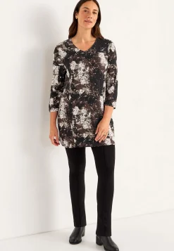 Cellbes of Sweden Mönstrad trikåtunika med fickor Svart / Beige / Mönstrad Online