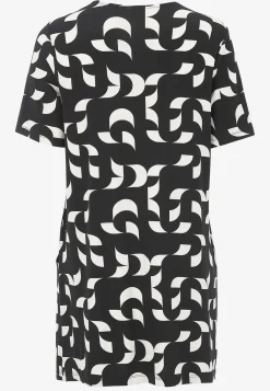 Cellbes of Sweden Mönstrad trikåtunika med fickor Svart / Mönstrad Hot