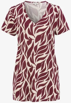 Cellbes of Sweden Mönstrad trikåtunika med fickor Vinröd / Mönstrad Discount