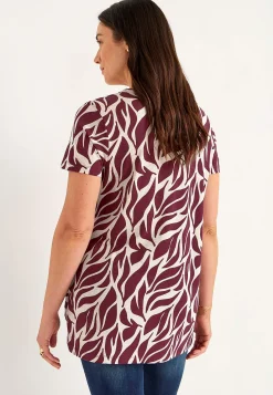 Cellbes of Sweden Mönstrad trikåtunika med fickor Vinröd / Mönstrad Discount
