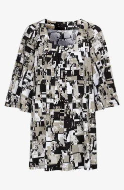 Cellbes of Sweden Mönstrad tunika Svart / Beige Clearance