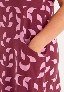 Cellbes of Sweden Mönstrad tunika med fickor Vinröd / Mönstrad Clearance