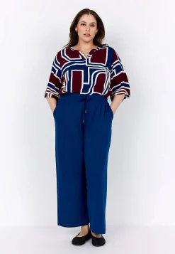 Wasabiconcept Mönstrad viskosblus Vinröd / Mönstrad Clearance