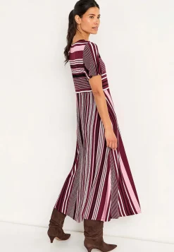 Cellbes of Sweden Mönstrad viskosklänning Vinröd / Randig Best