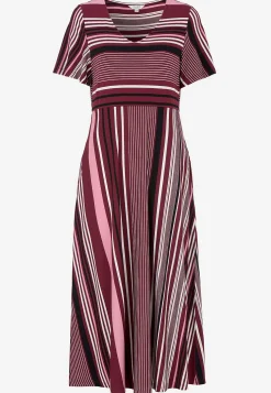 Cellbes of Sweden Mönstrad viskosklänning Vinröd / Randig Best