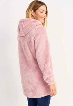 Cellbes of Sweden Mysig fleecejacka med huva Gammalrosa New
