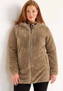 Cellbes of Sweden Mysig fleecejacka med huva Nougat New