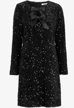 Johanna Toftby x Cellbes Paljettklänning i stretchig velour Svart Outlet