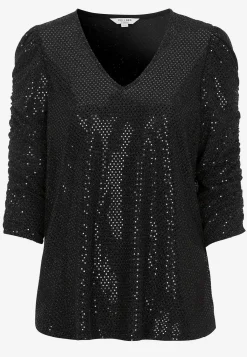 Cellbes of Sweden Paljettopp med 3/4-ärmar Svart / Glitter Clearance