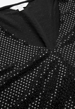 Cellbes of Sweden Paljettopp med 3/4-ärmar Svart / Glitter Clearance