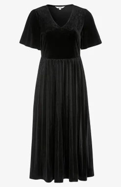 Cellbes of Sweden Plisserad sammetsklänning Svart New