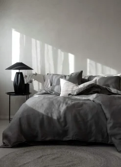 Borganäs Påslakanset i linne 150x210 cm Silence Grå New