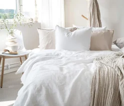 Borganäs Påslakanset i linne 150x210 cm Silence Vit