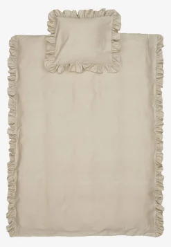 Cellbes of Sweden Påslakanset i satin med volanger Ekologisk bomull Ljusbeige Hot