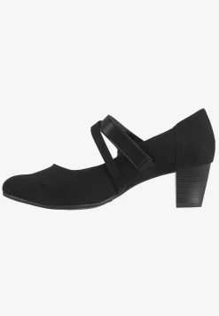 Jana Pumps med remmar Svart Clearance
