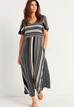 Cellbes of Sweden Randig viskosklänning Svart / Randig Sale