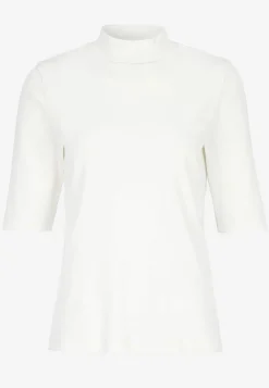 Cellbes of Sweden Ribbad topp med polokrage Vit Sale