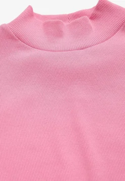 Cellbes of Sweden Ribbad topp med polokrage Rosa New