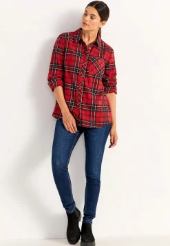 Cellbes of Sweden Rutig flanellskjorta Röd / Svart / Rutig Clearance