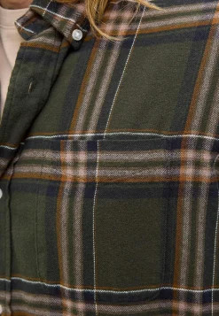JACK & JONES PLUS Rutig flanellskjorta Mörkgrön / Beige / Rutig Outlet