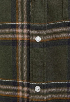 JACK & JONES PLUS Rutig flanellskjorta Mörkgrön / Beige / Rutig Outlet