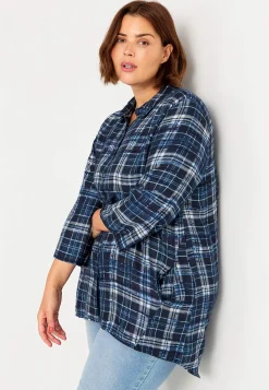 Cellbes of Sweden Rutig tunika med krage Blå / Rutig Clearance