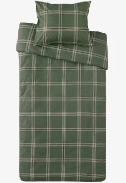 Redlunds Rutigt flanellpåslakan 150x210 cm Grön/Rutig Outlet