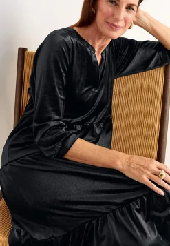 Cellbes of Sweden Sammetsklänning med volang Svart Discount