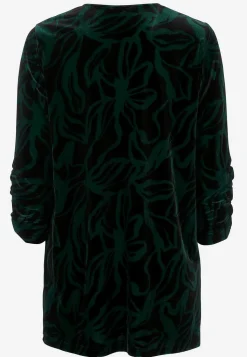 Cellbes of Sweden Sammetstunika med rynkad ärmdetalj Mörkgrön / Mönstrad Online